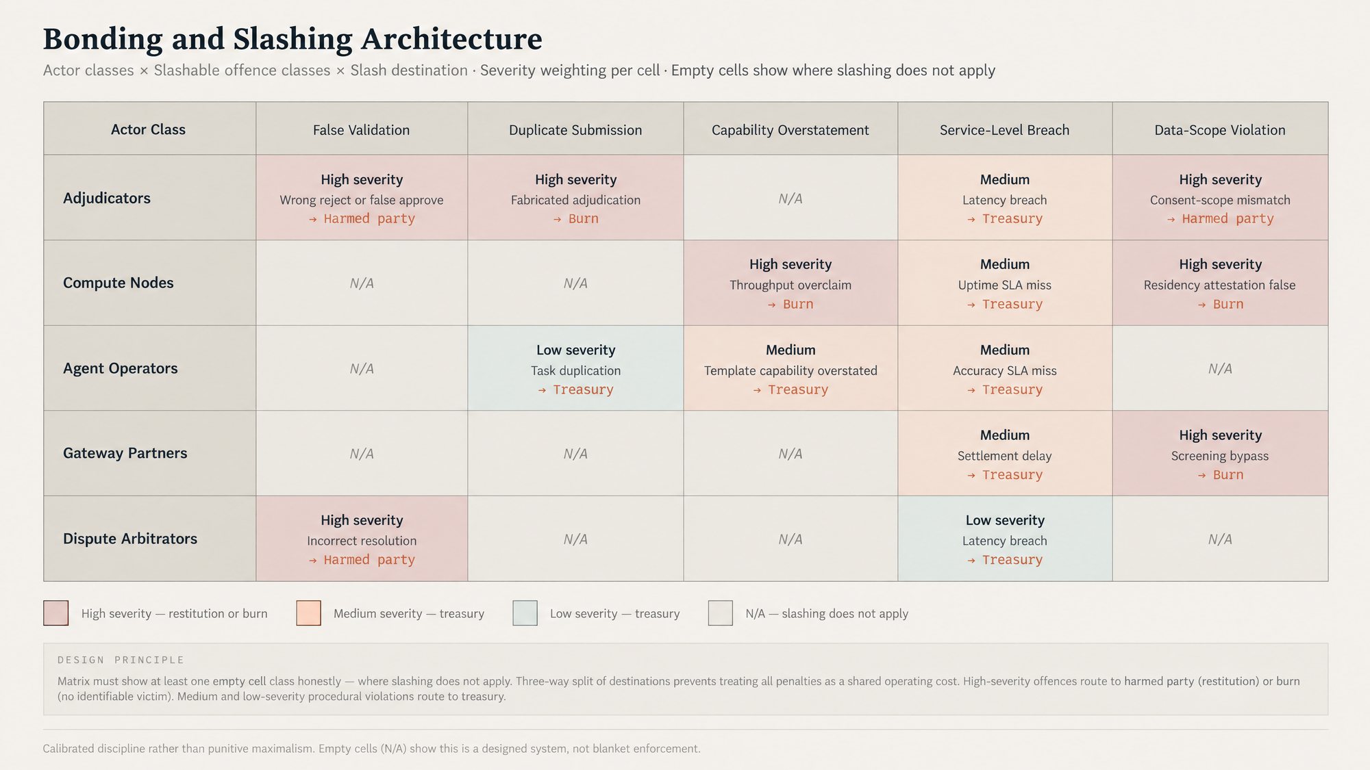 Bonding and slashing architecture